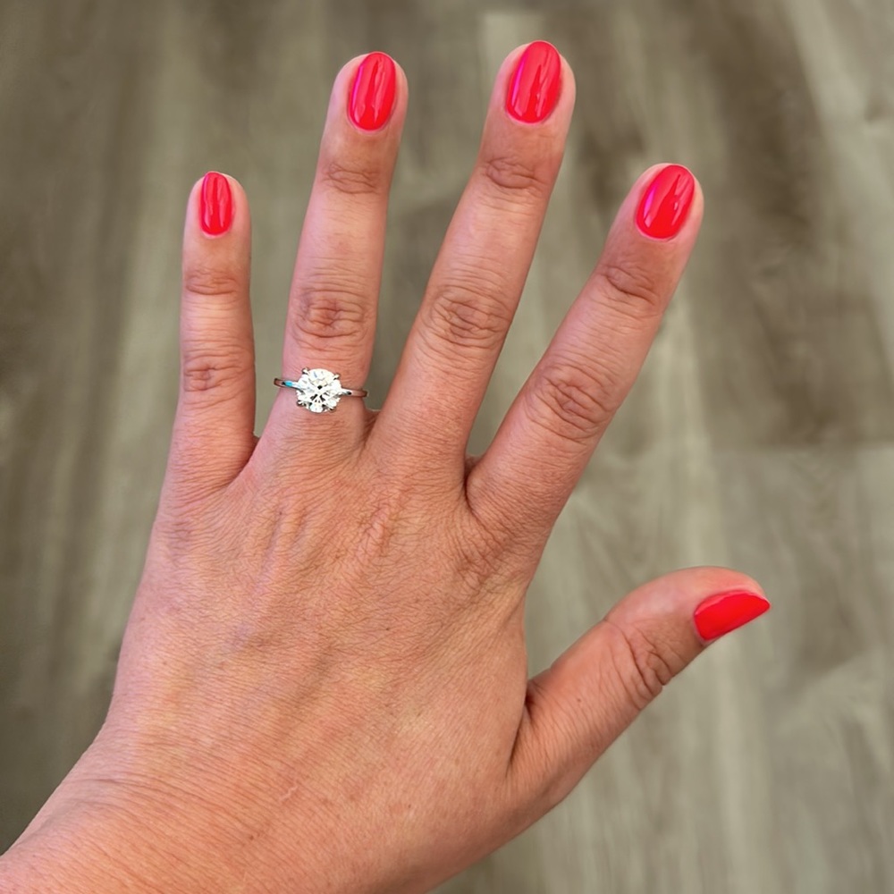 Moissanite Forever One Engagement Ring 2ct White Gold